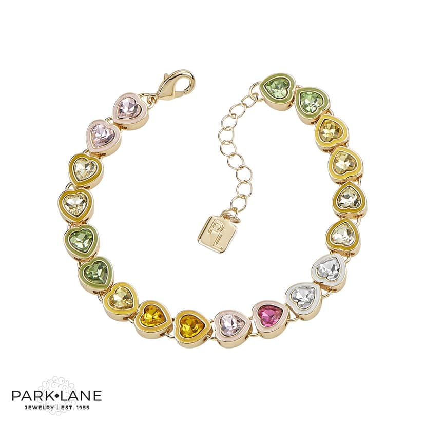 Park Lane bracelet set with multicoloured heart stones